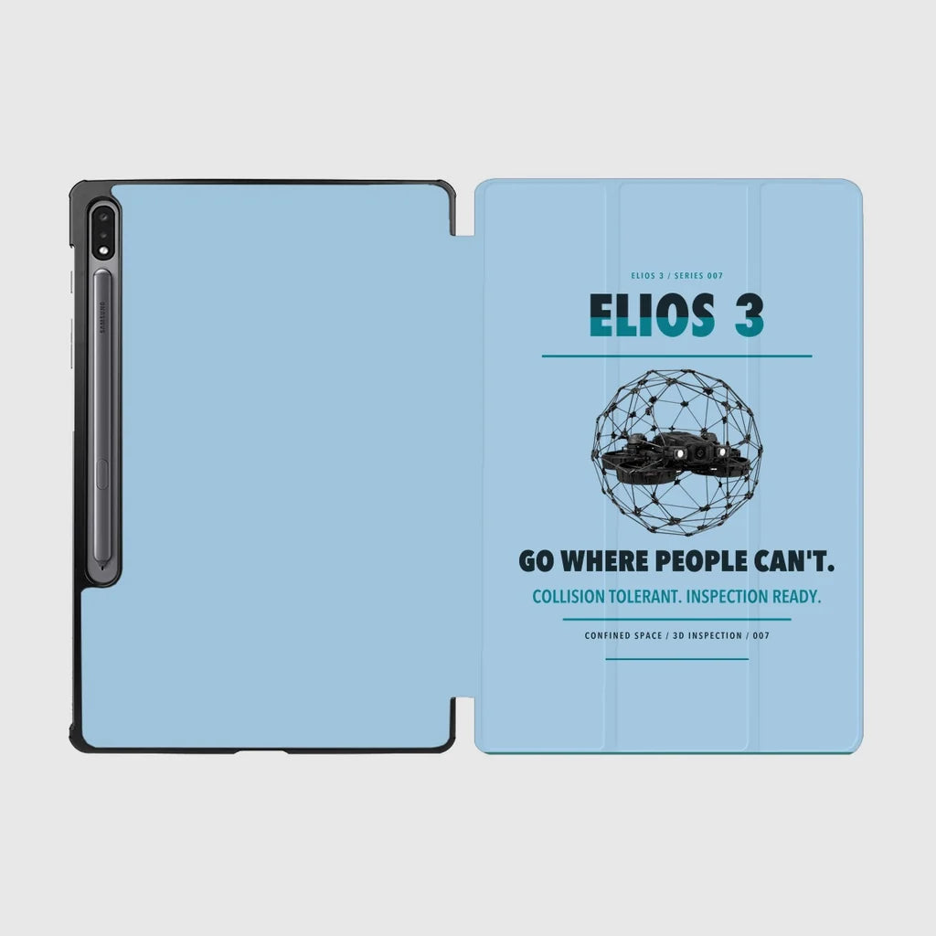 Flyability Elios 3 design on light blue samsung tablet tablet case