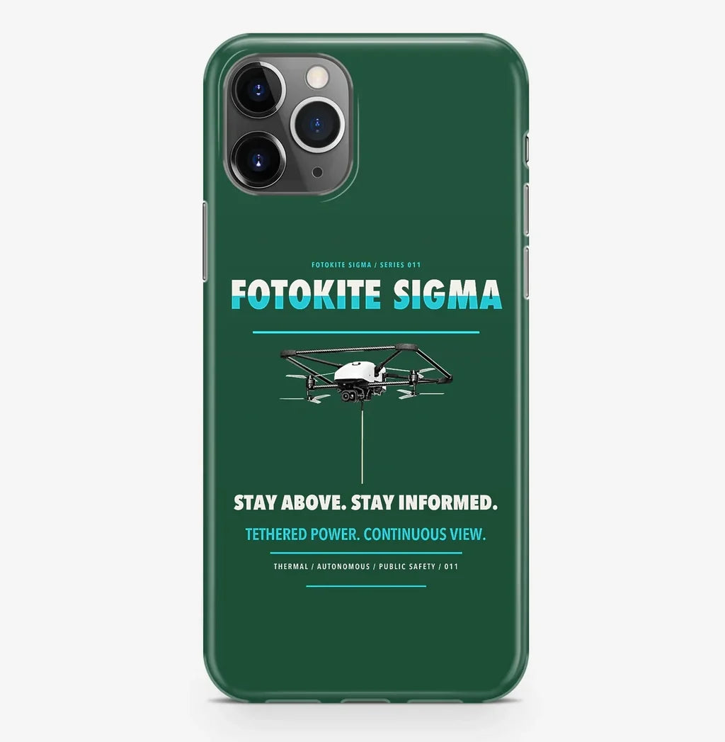 Fotokite Sigma Case ProMax design on dark green iphone case promax