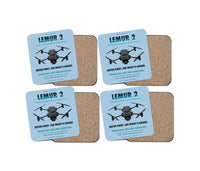 Thumbnail for BRINC LEMUR 2 design on light blue 4 pieces set coaster