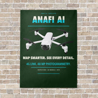 Thumbnail for Parrot ANAFI Ai vertical canvas print - no frame - dark green background