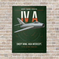 Thumbnail for Dassault Mystère IV A vertical canvas print - no frame - dark green background