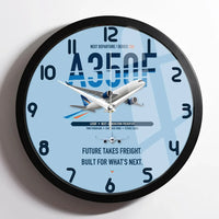 Thumbnail for Airbus A350F design on light blue framed wall clock