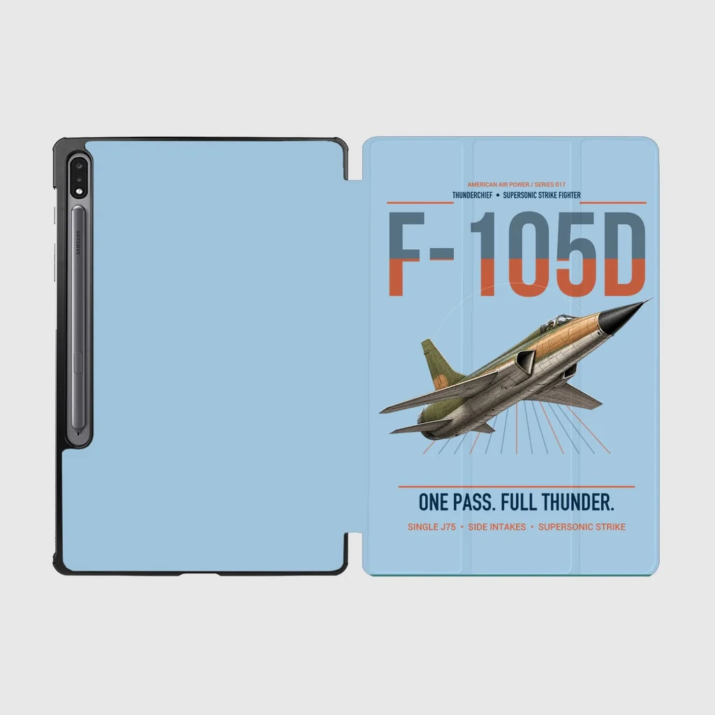 F-105D Thunderchief design on light blue samsung tablet tablet case