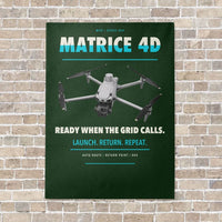 Thumbnail for DJI Matrice 4D vertical canvas print - no frame - dark green background