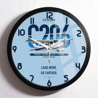 Thumbnail for Cessna 206 Stationair design on light blue framed wall clock