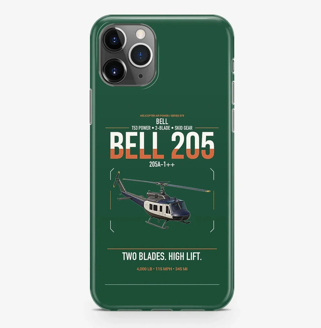 Bell 205A-1++ design on dark green magsafe iphone case, for iPhone Pro Max