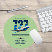 Thumbnail for Boeing 727-200 design on light green round mouse pad