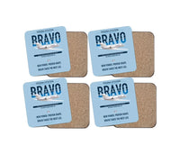 Thumbnail for Cessna Citation Bravo design on light blue 4 pieces set coaster