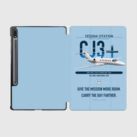 Thumbnail for Cessna Citation CJ3+ design on light blue samsung tablet tablet case