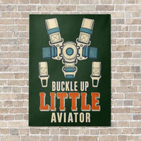 Thumbnail for Buckle Up Little Aviator vertical canvas print - no frame - dark green background