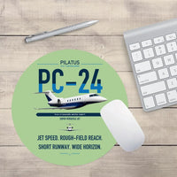 Thumbnail for Pilatus PC-24 design on light green round mouse pad