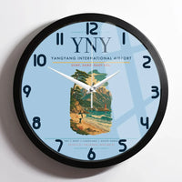 Thumbnail for Yangyang International Airport (YNY) design on light blue framed wall clock