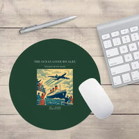 Thumbnail for VINTAGE G4307 - The Ocean Liner Rivalry - Designed Mouse Pads design on darkgreen round