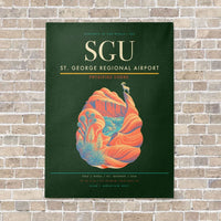 Thumbnail for St. George Regional Airport SGU vertical canvas print - no frame - dark green background
