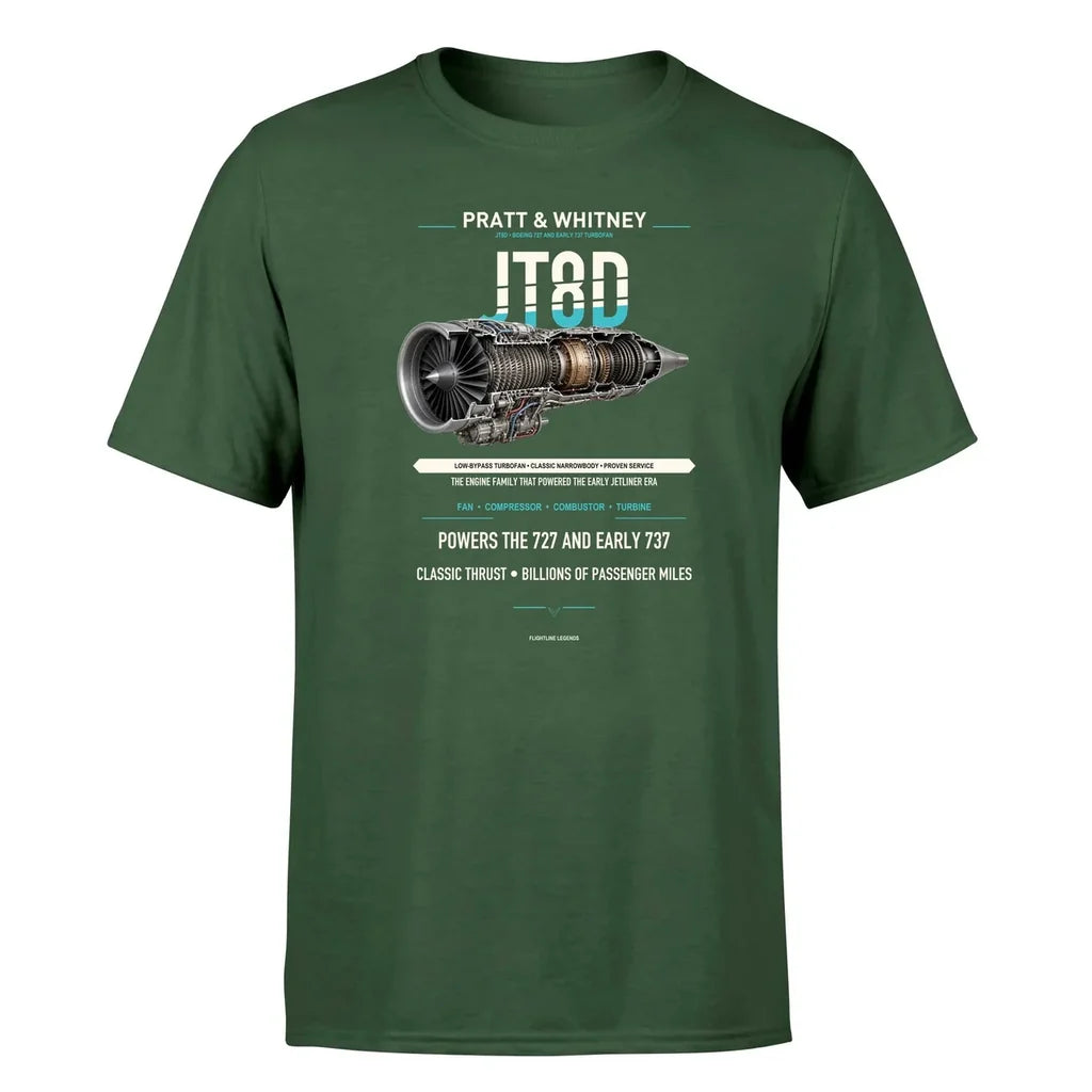 JT8D design on dark green single side