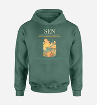 Thumbnail for London Southend Airport (SEN) design on green hoodie single-side print