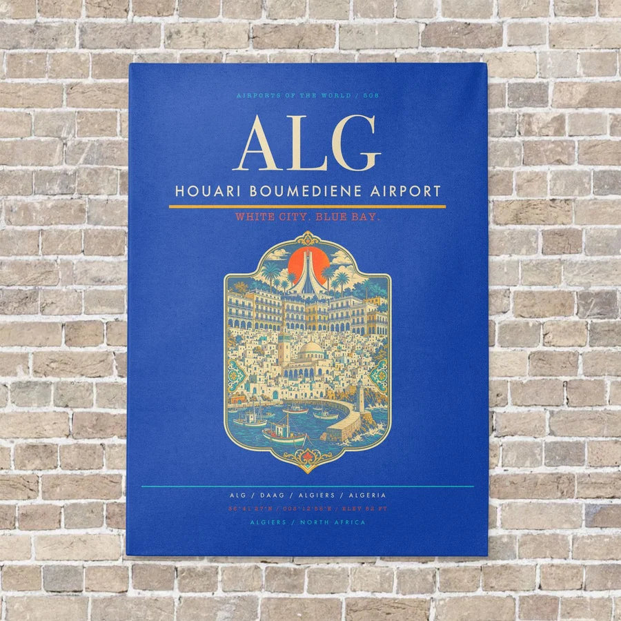 Houari Boumediene Airport ALG - Canvas No Frame - Blue