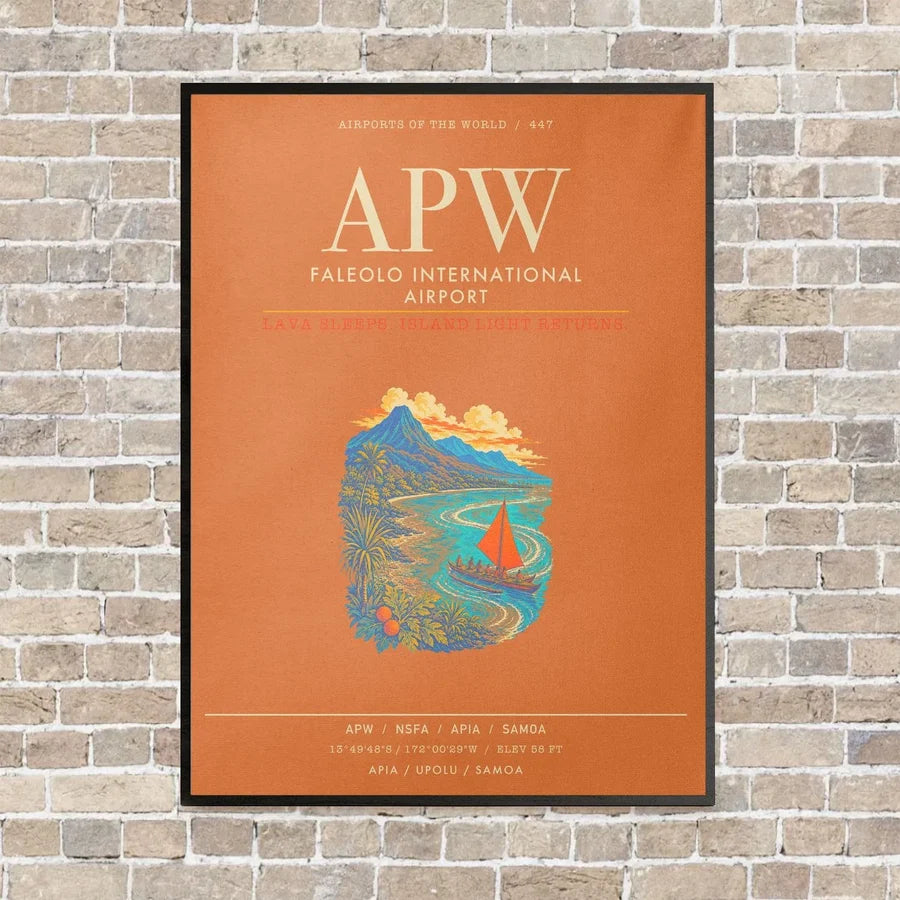 Faleolo International Airport APW - Canvas Framed - Orange