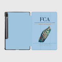 Thumbnail for Glacier Park International Airport (FCA) design on light blue samsung tablet tablet case