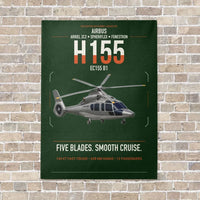 Thumbnail for Airbus H155 EC155 B1 vertical canvas print - no frame - dark green background