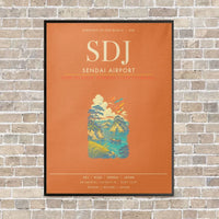 Thumbnail for Sendai Airport SDJ - Canvas Framed - Orange