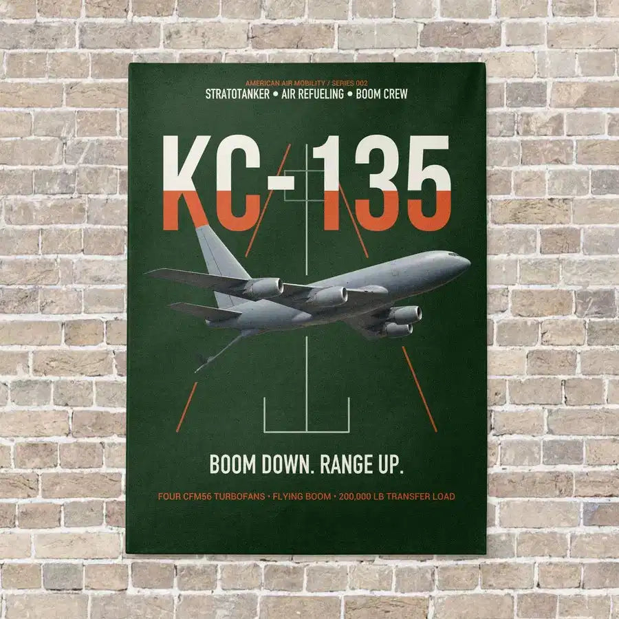 KC-135 STRATOTANKER vertical canvas print - no frame - dark green background
