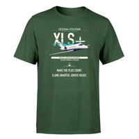 Thumbnail for Cessna Citation XLSPlus design on dark green double-side t-shirt, single-side print