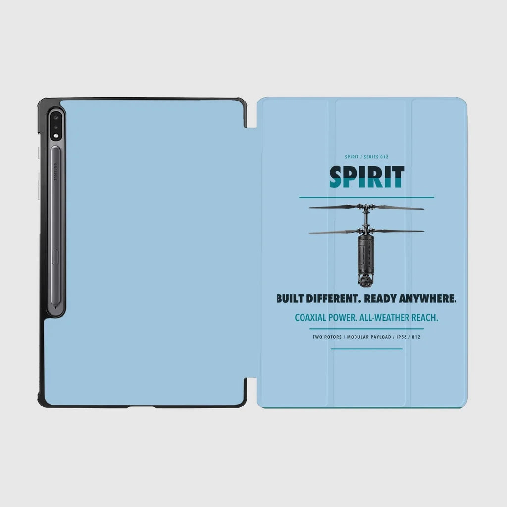 Ascent AeroSystems Spirit design on light blue samsung tablet tablet case