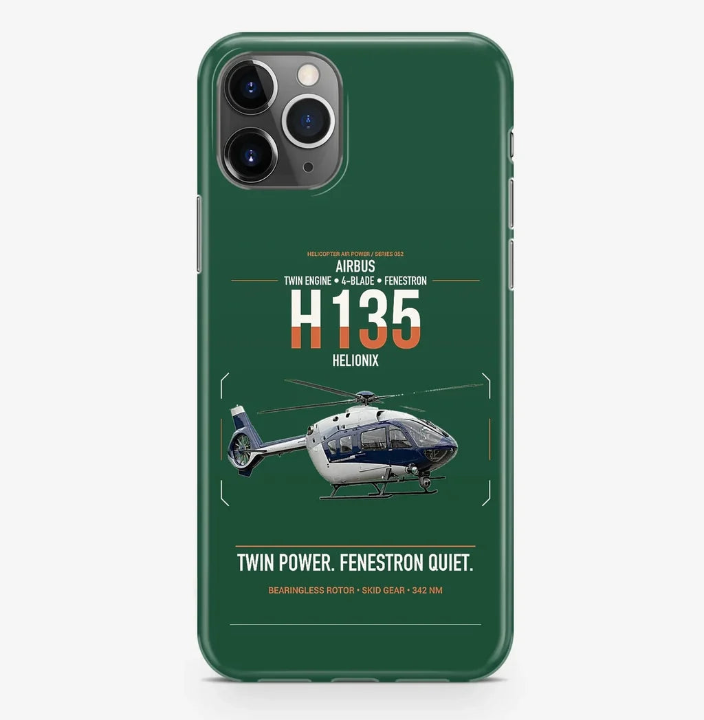 Airbus H135 design on dark green magsafe iphone case, for iPhone Pro Max