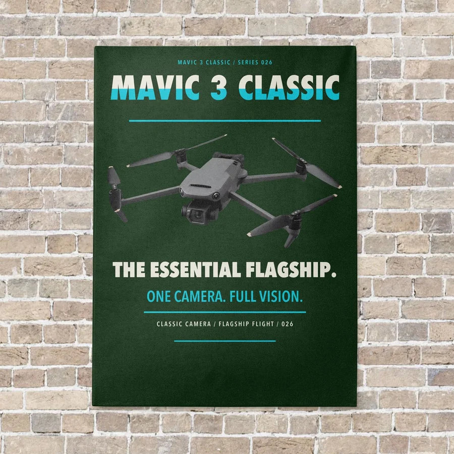 DJI Mavic 3 Classic vertical canvas print - no frame - dark green background