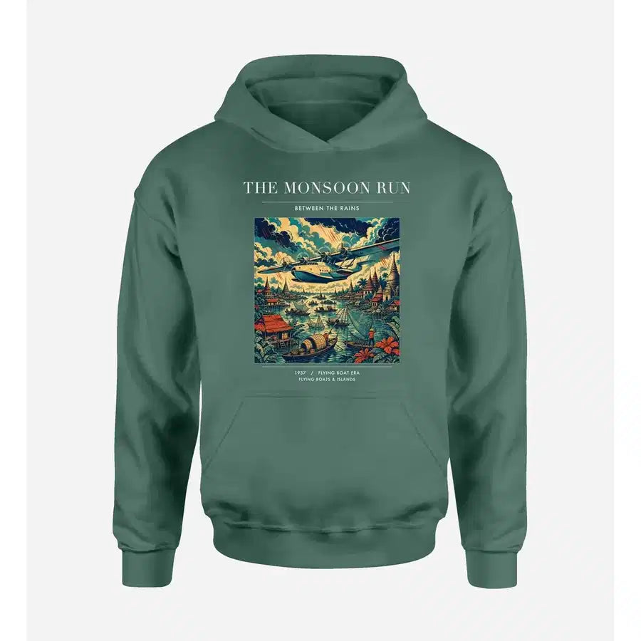 VINTAGE G4061 - The Monsoon Run - Premium Hoodie design on green premium