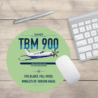 Thumbnail for Daher TBM 900 design on light green round mouse pad