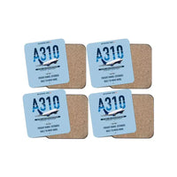 Thumbnail for Airbus A310-300P2F design on light blue 4 pieces set coaster