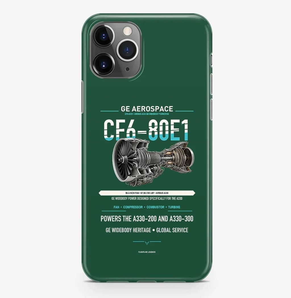 CF6-80E1 Case ProMax design on dark green iphone case promax