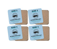 Thumbnail for Flyability Elios 3 design on light blue 4 pieces set coaster