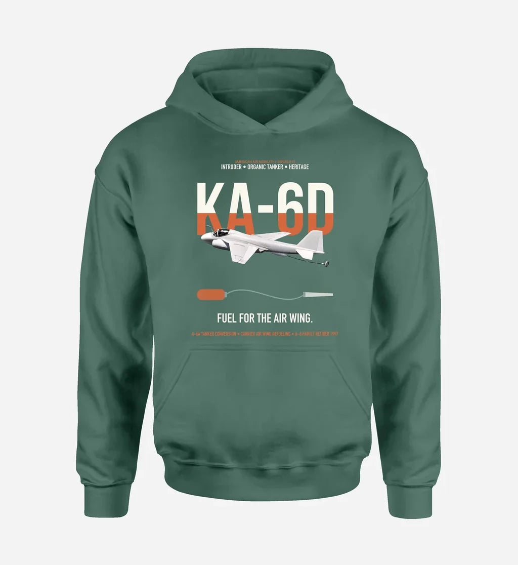 KA-6D Intruder design on green double-side hoodie, single-side print