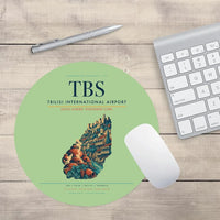 Thumbnail for Tbilisi International Airport (TBS) design on light green round mouse pad