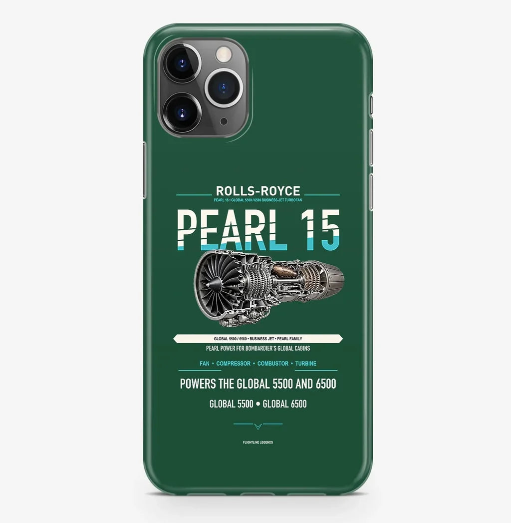 PEARL 15 Case ProMax design on dark green iphone case promax