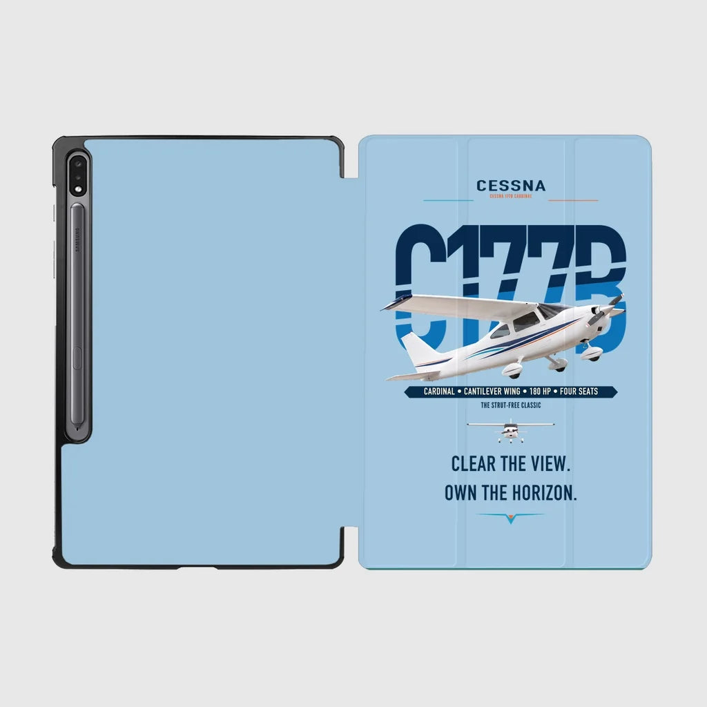Cessna 177B Cardinal design on light blue samsung tablet tablet case