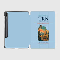 Thumbnail for Turin Airport (TRN) design on light blue samsung tablet tablet case