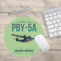 Thumbnail for PBY-5A Catalina design on light green round mouse pad