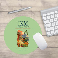 Thumbnail for Madurai Airport (IXM) design on light green round mouse pad