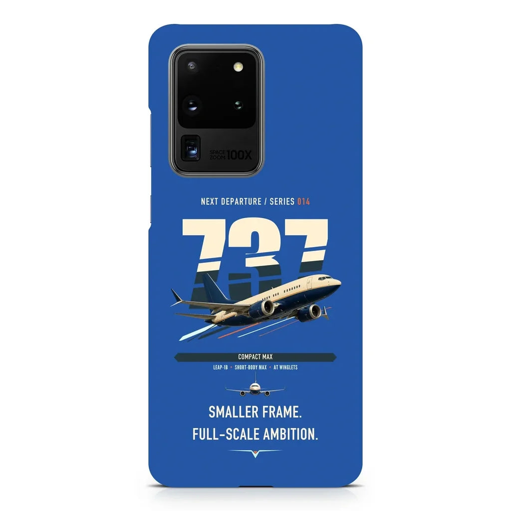 Boeing 737 MAX 7 design on samsung case - blue