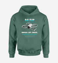 Thumbnail for DJI Flip design on green hoodie single side