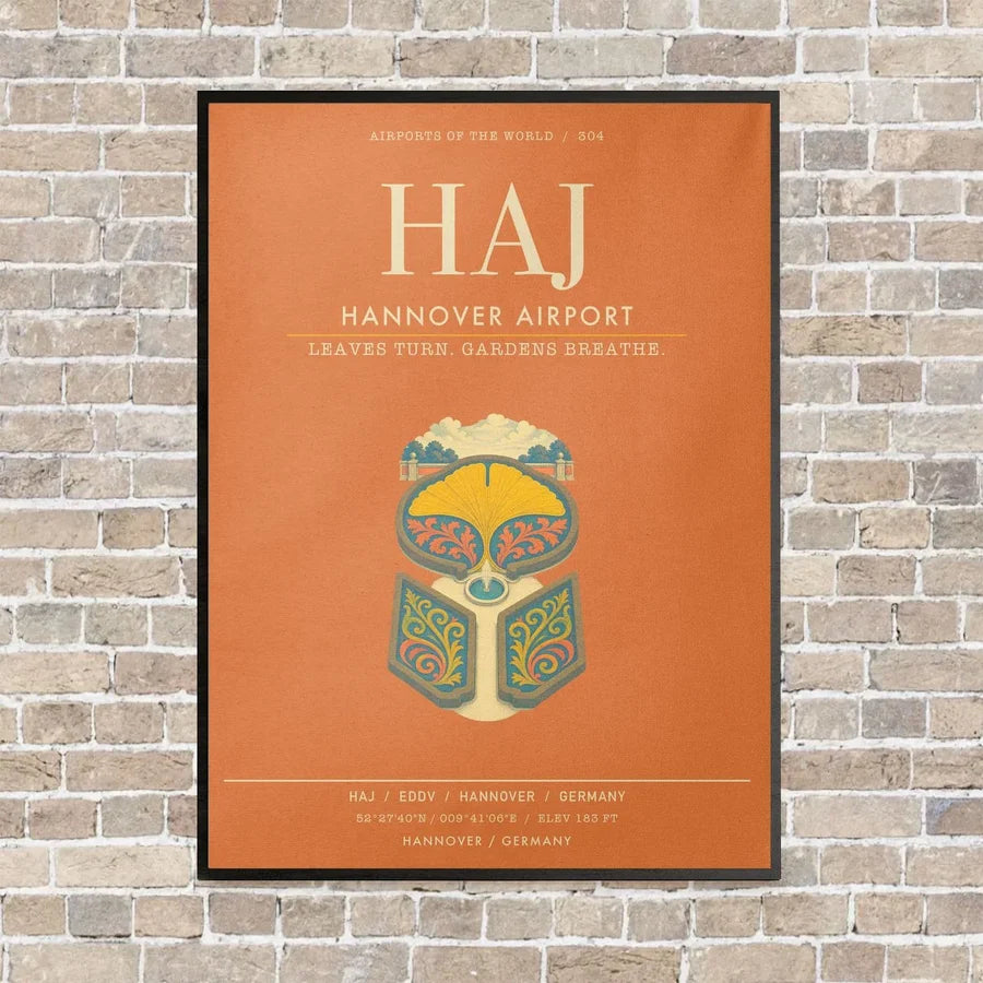 Hannover Airport HAJ - Canvas Framed - Orange