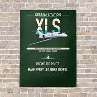 Thumbnail for Cessna Citation XLS vertical canvas print - no frame - dark green background