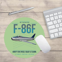 Thumbnail for F-86F Sabre design on light green round mouse pad