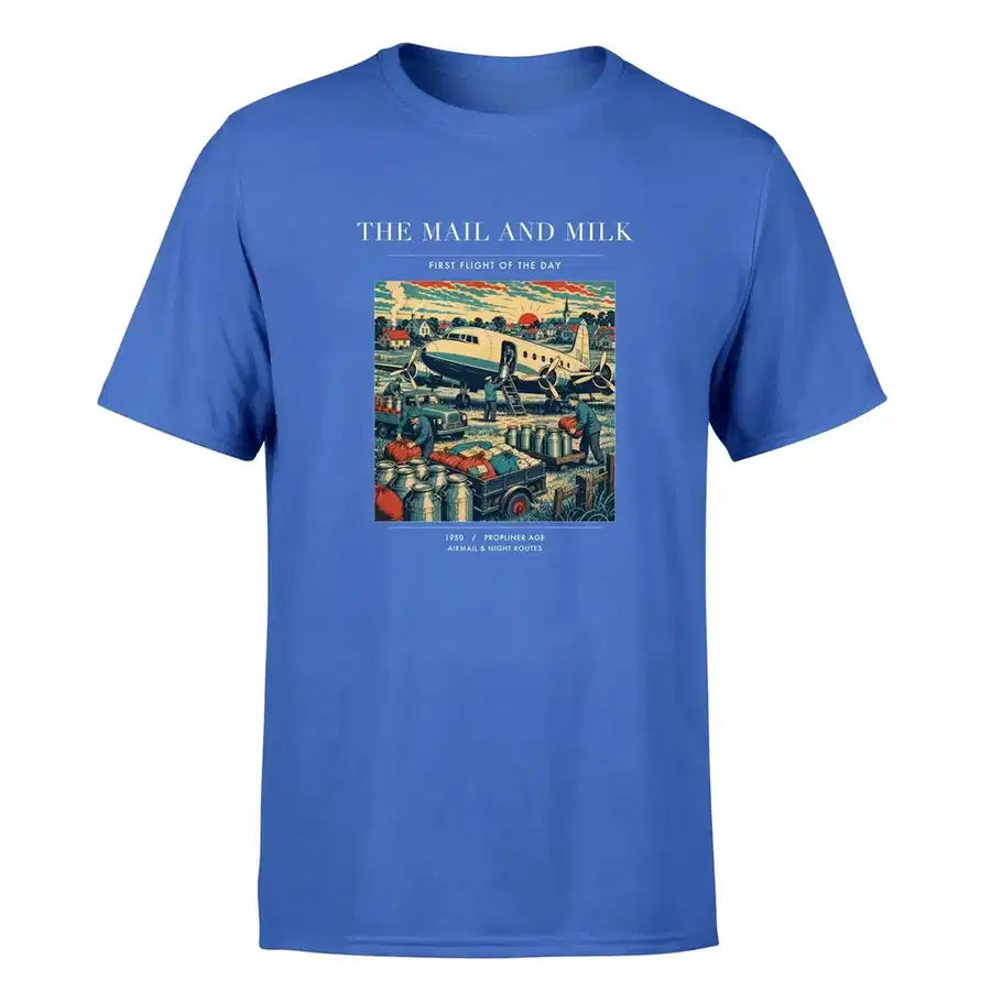 VINTAGE G4098 - The Mail And Milk - Premium T-Shirt design on blue premium t shirt