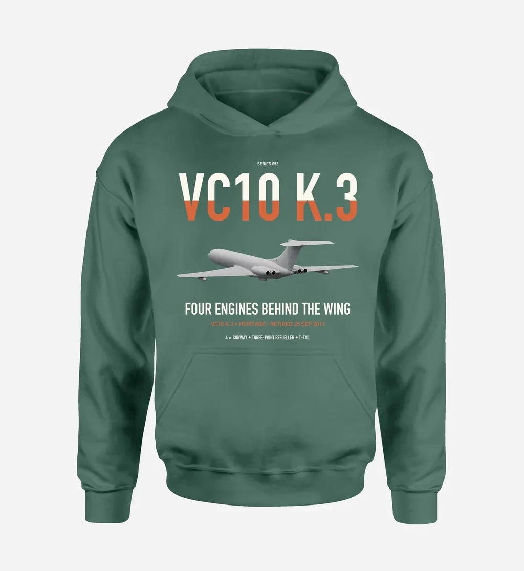 Vickers VC10 K.3 design on green double-side hoodie, single-side print