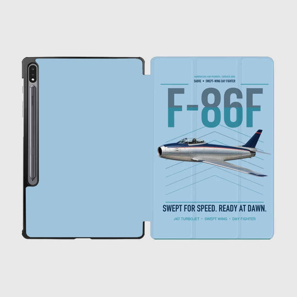 F-86F Sabre design on light blue samsung tablet tablet case